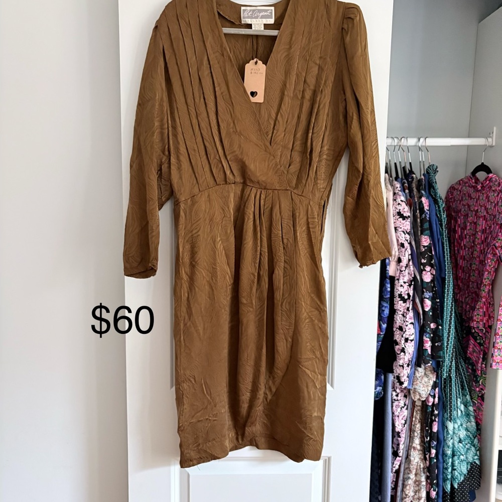 Lulu's Chic Tan Long Sleeve Dress